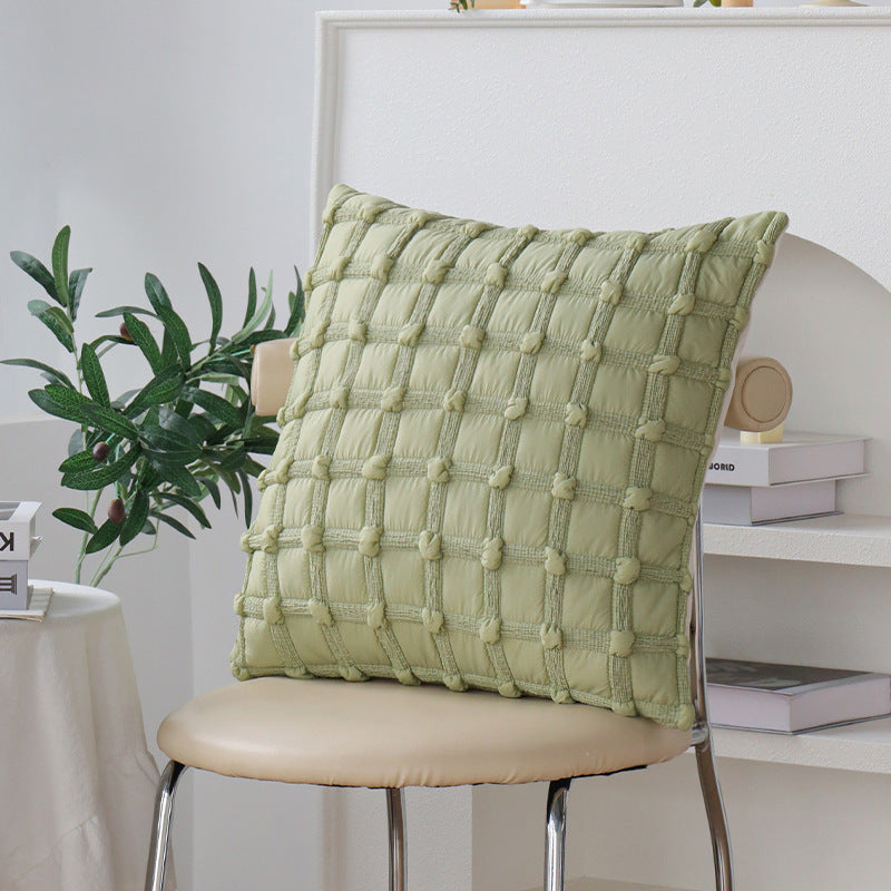 Decorative cushion made of cotton-linen with floral chenille tufting and concealed zipper Bowlift