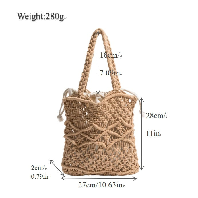 Hand-knotted macrame shopping bag Bowlift