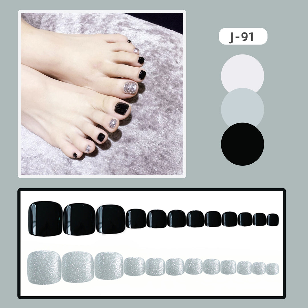 Glittering Press-On Toenail Art Set Bowlift
