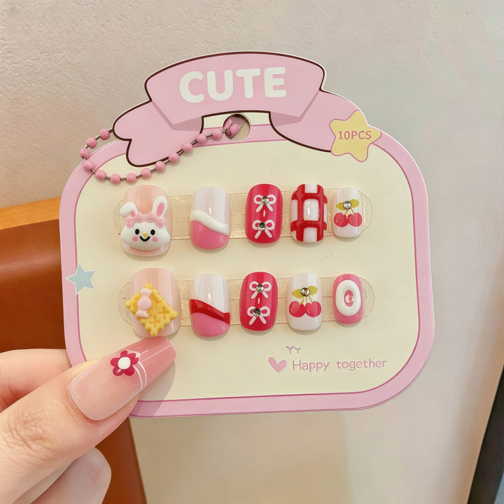 Playful artificial nail set with colorful designs Bowlift