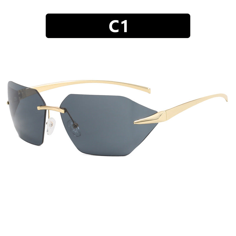 Women's geometric sunglasses with elegant metal frame and polarized lenses Bowlift