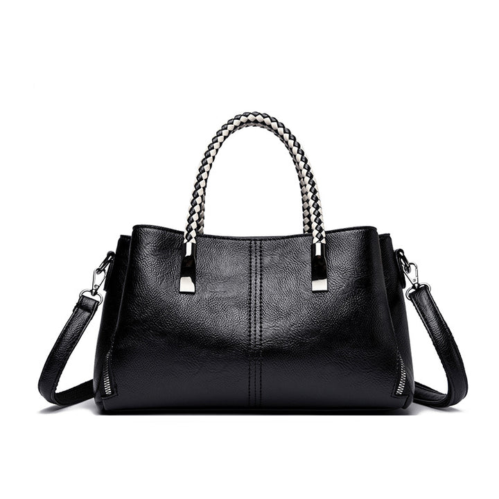 Elegant Braided Handle Handbag Bowlift