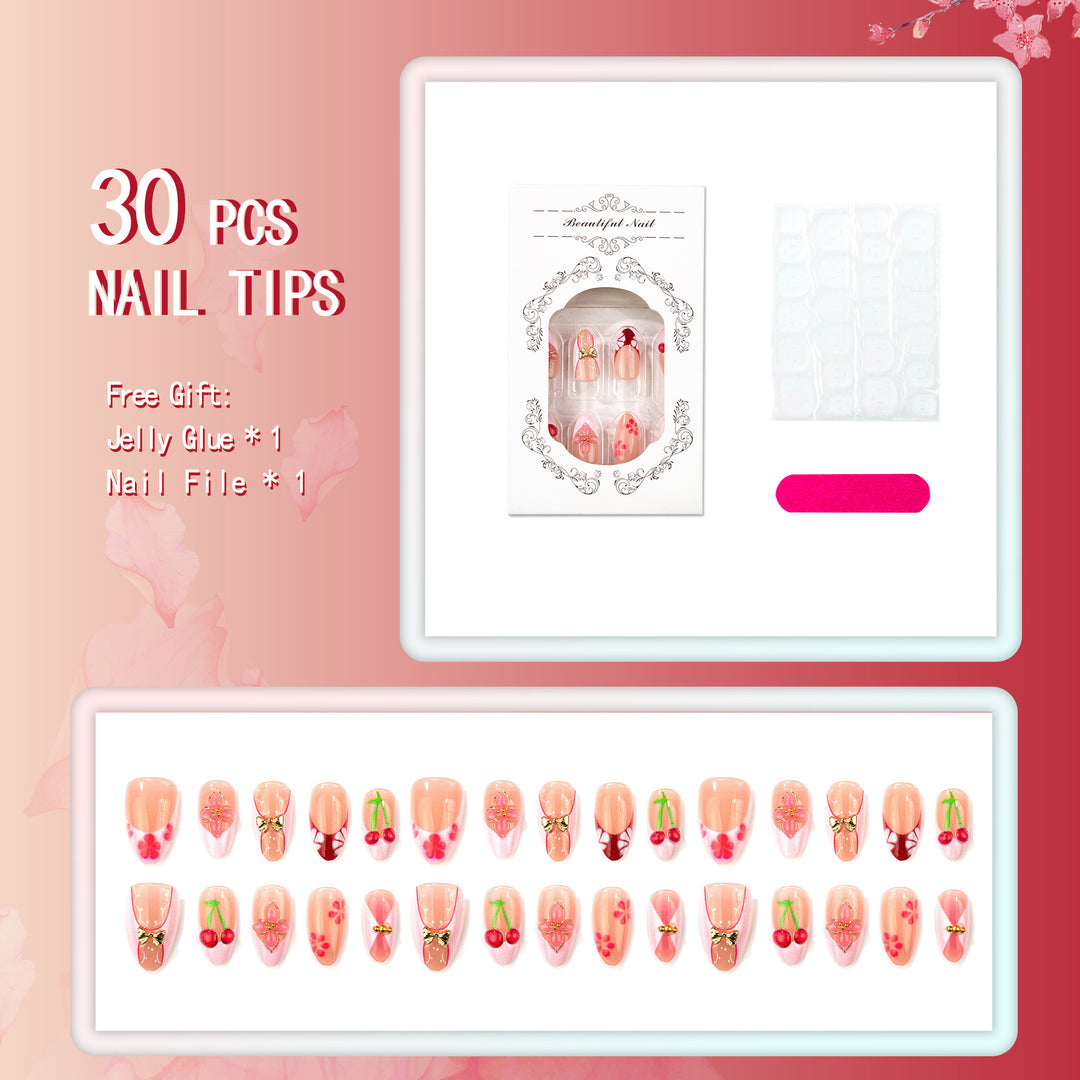 Decorative Cherry Blossom Press-On Nail Set