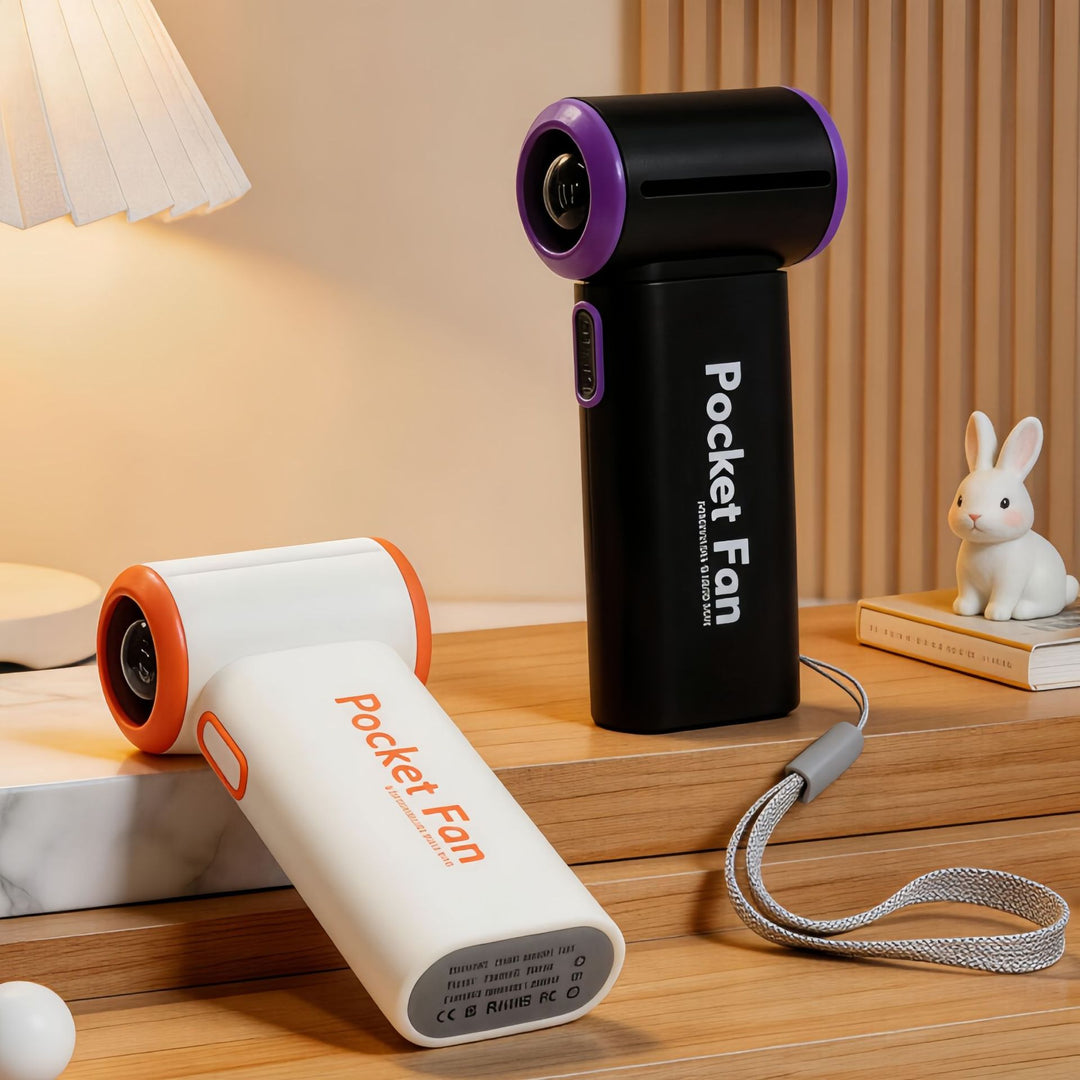 Women Portable USB Fan with Digital Display Bowlift