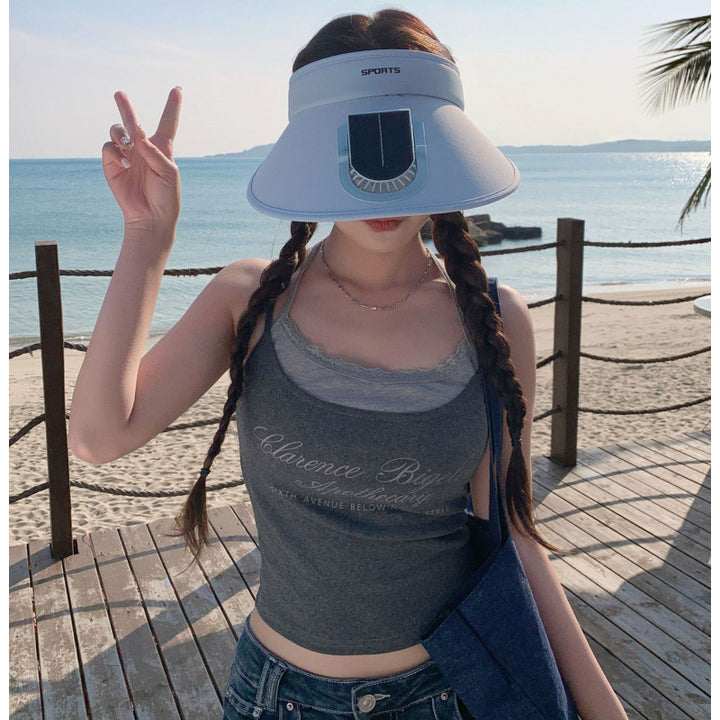 Adjustable sun visor for with integrated smartphone holder and UV protection Bowlift