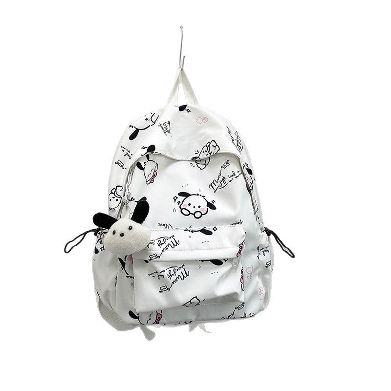 Whimsical Cartoon-Patterned Backpack Bowlift