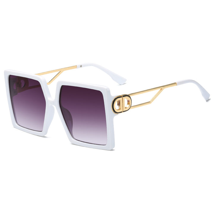 Women's oversized square sunglasses with elegant metal frame and polarizing lenses Bowlift