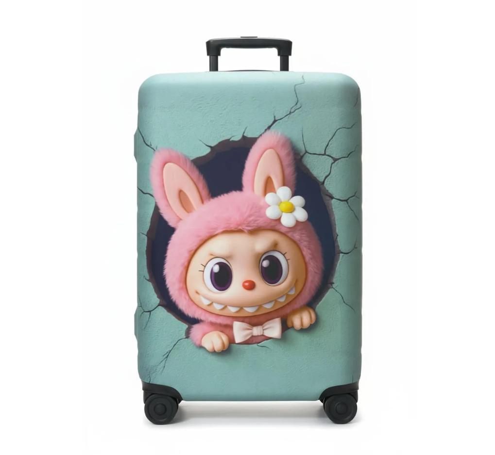 Unisex nan elastic suitcase cover with 3D dog design for trolley, stretchy and scratch-resistant Bowlift