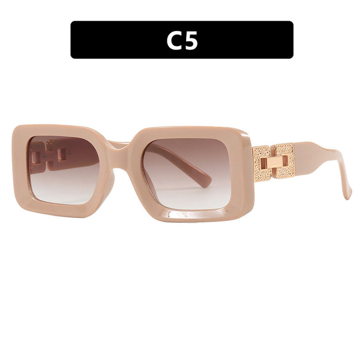 Women’s fashionable sunglasses in elegant square design with luxurious golden accents Bowlift
