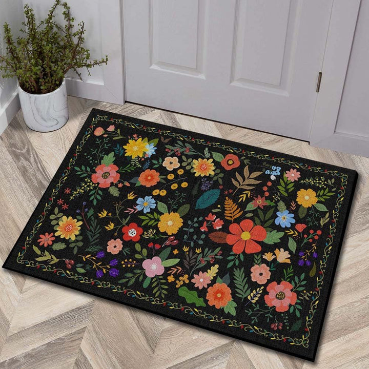 Luxurious Floral Design Bath Mat Bowlift