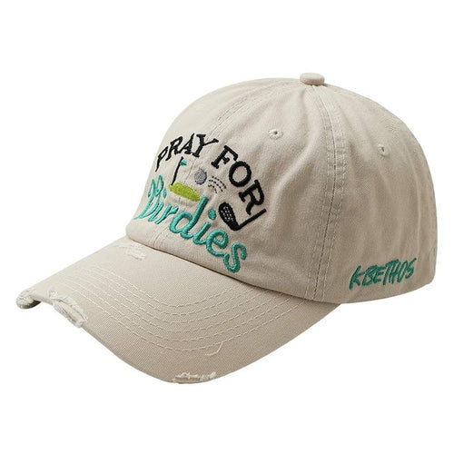 Women's Embroidered Distressed Baseball Cap Bowlift