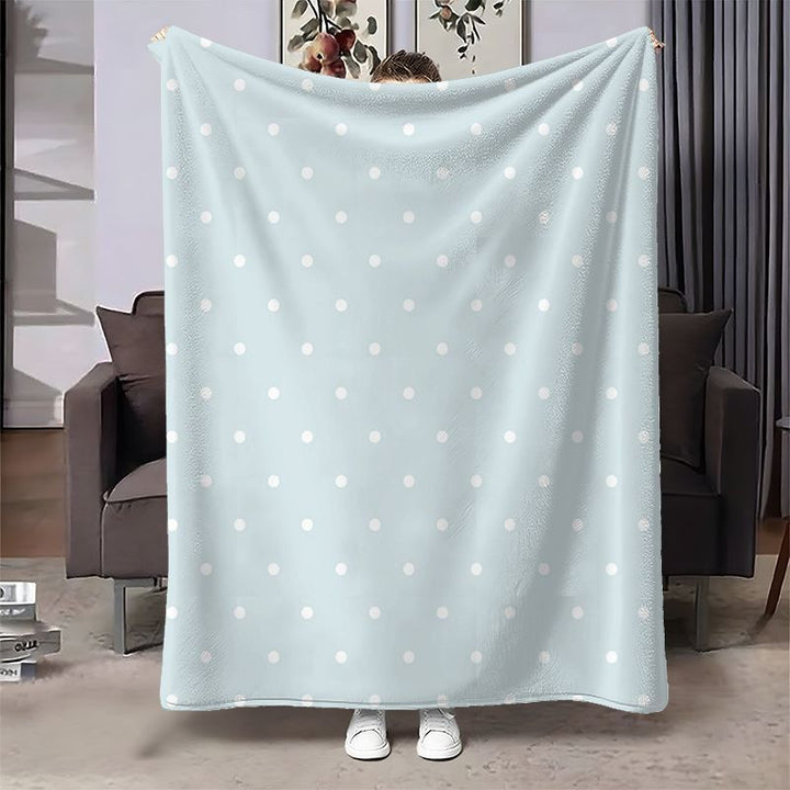 Cozy Polka Dot Fleece Throw Blanket