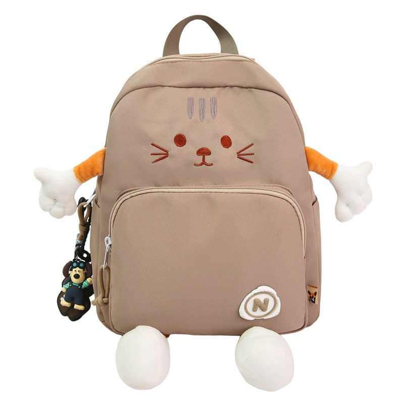 Plush Cat-Themed Backpack Bowlift