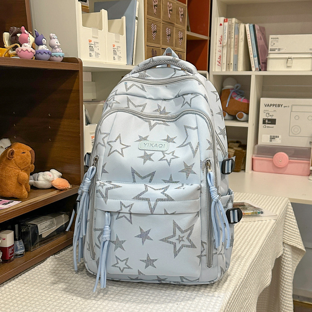 Stylish Star-Printed School Backpack Bowlift
