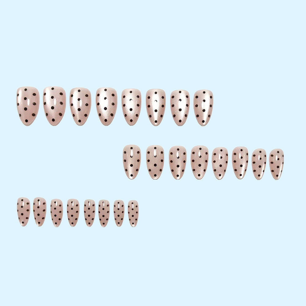 Artificial nails in modern polka dot design Bowlift