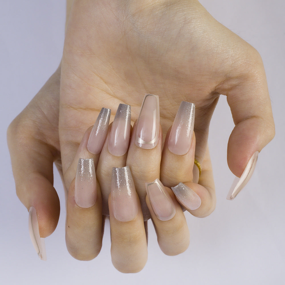 Artificial nails with elegant glitter accents Bowlift