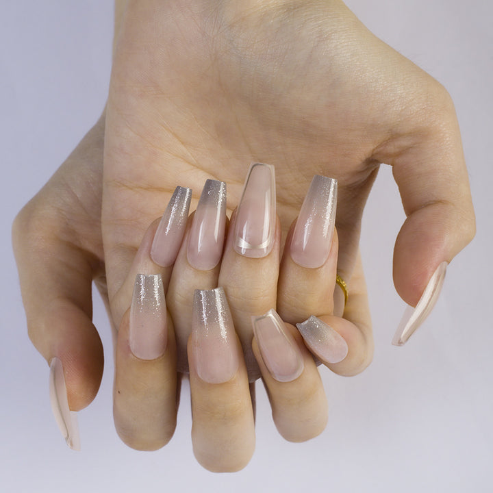 Artificial nails with elegant glitter accents Bowlift