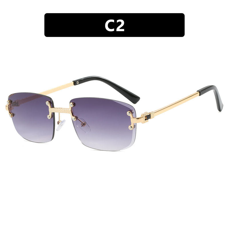 Women's elegant square sunglasses with transparent lenses and high-quality metal frame Bowlift
