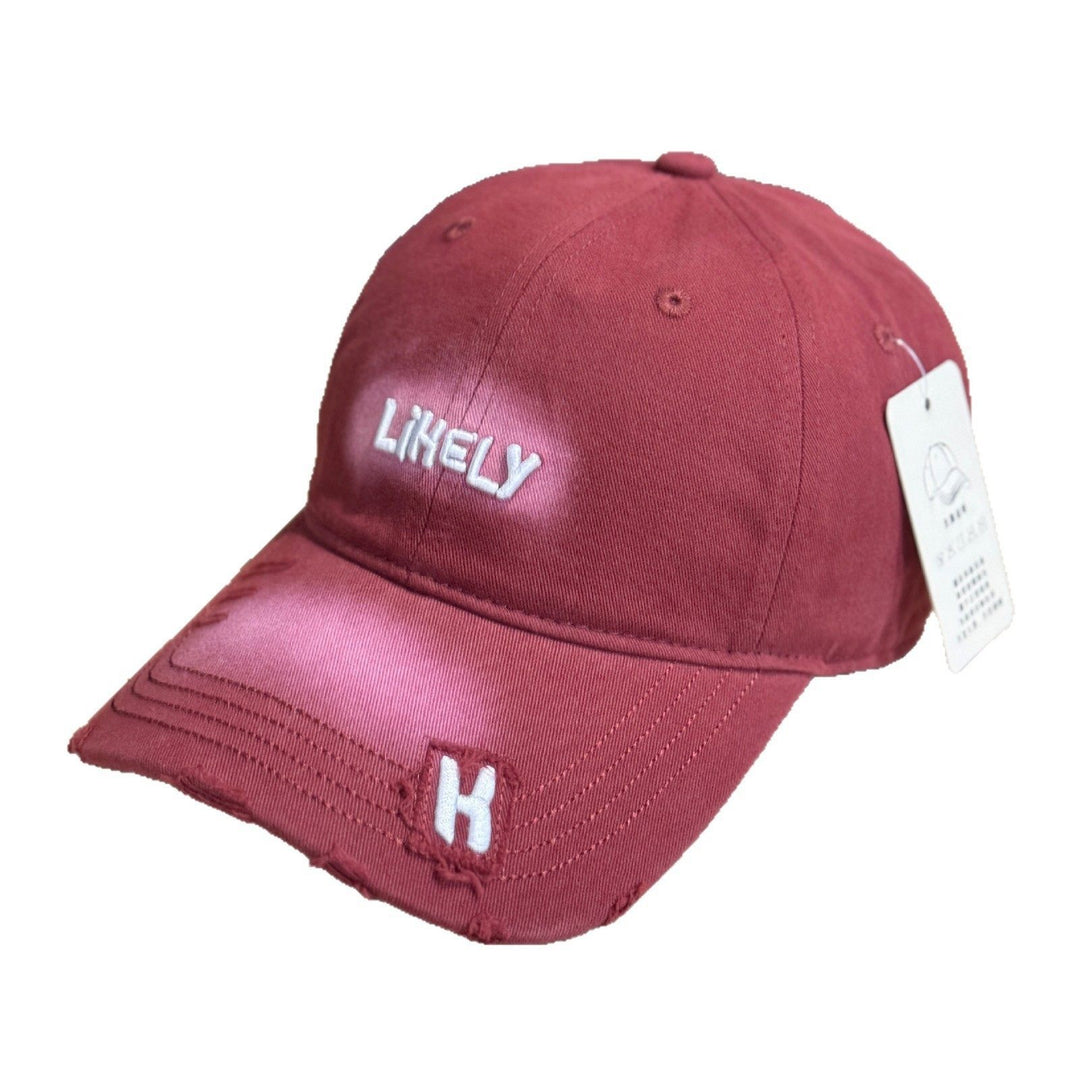 Women's Distressed Embroidered Baseball Cap Bowlift