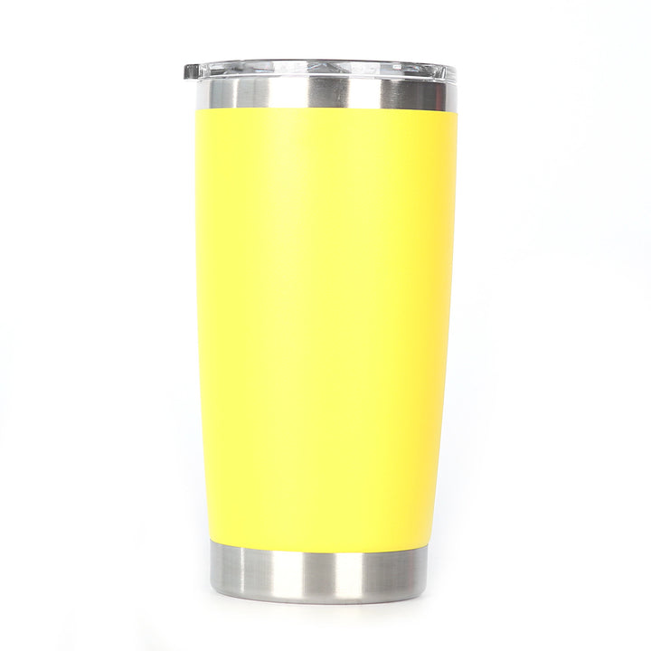 Ergonomic Tapered Insulated Stainless Steel Travel Tumbler With Clear Press-Fit Lid And Non-Slip Base