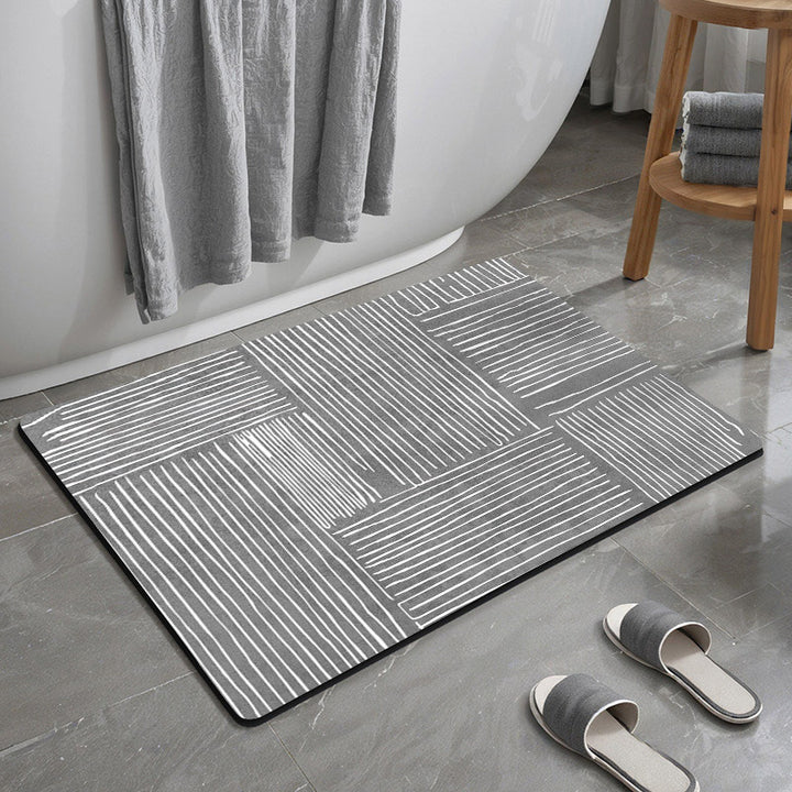 Geometric Pattern Textured Bath Mat Bowlift