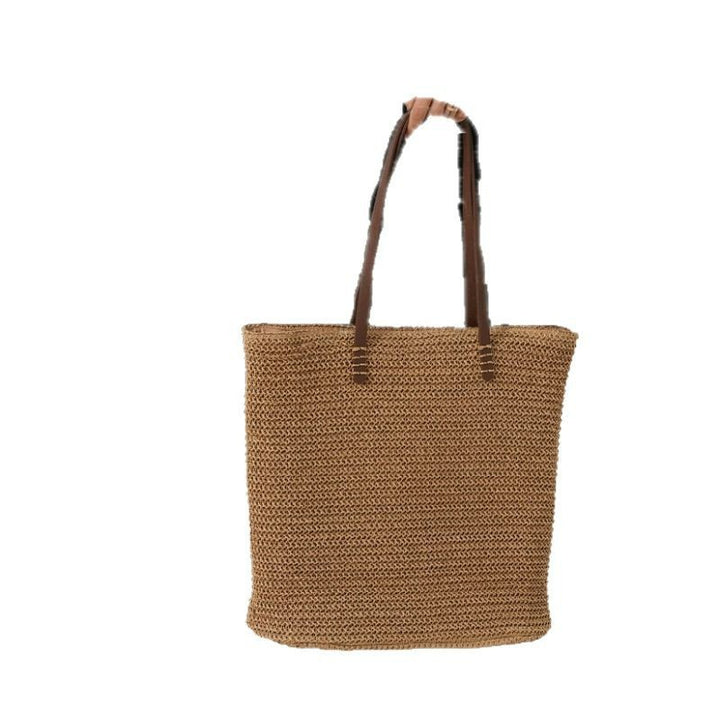 Spacious Handbag Made of High-Quality Woven Natural Material Bowlift