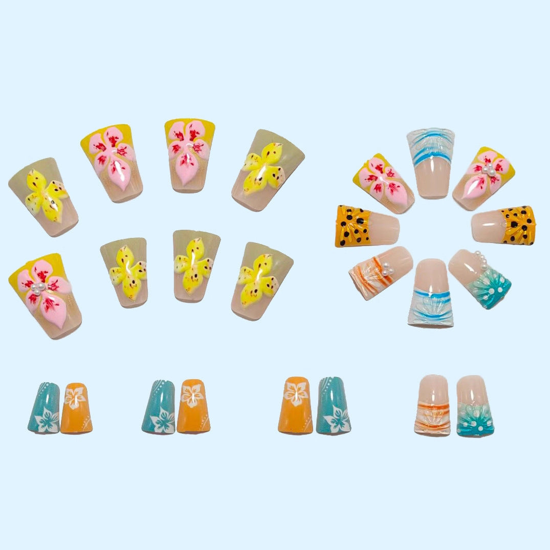 Artificial nails with creative 3D flower and butterfly designs Bowlift