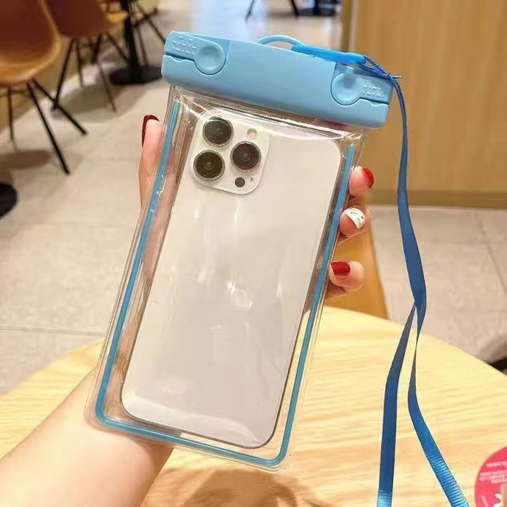 Waterproof phone pouch with adjustable lanyard and transparent touch-sensitive sleeve Bowlift