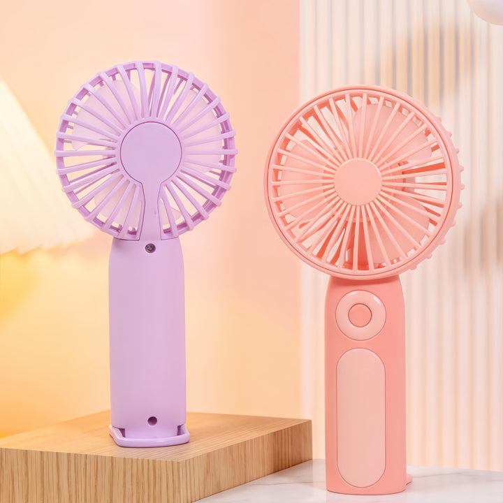 Women's Portable Hand Fan with USB Charging Function and Adjustable Tilt Bowlift