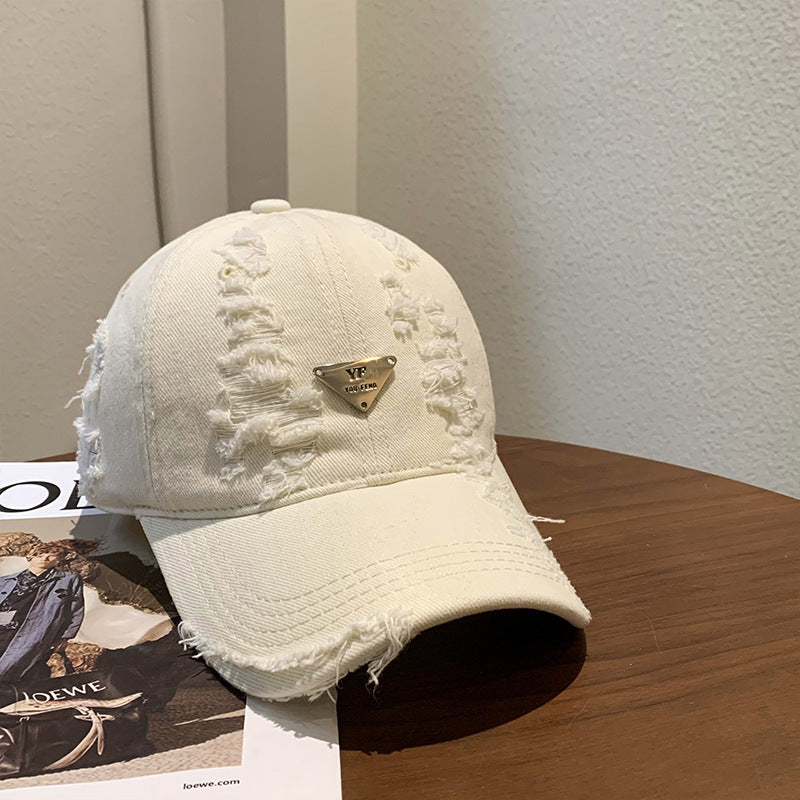 Women's Distressed Denim Baseball Cap Bowlift 1784084082