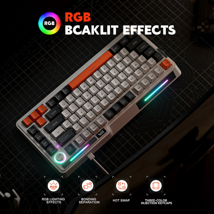 Compact RGB Mechanical Keyboard with Programmable Backlighting Bowlift