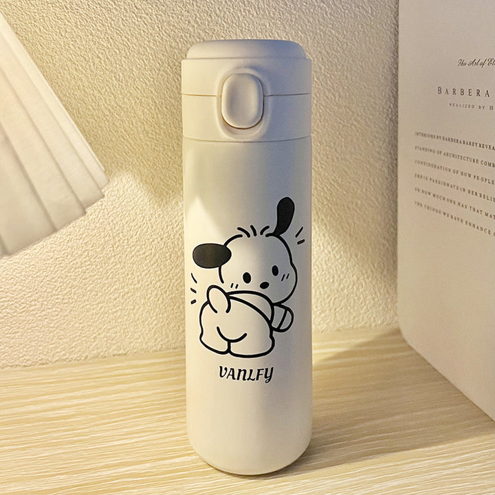 Women's Insulated Drinking Bottle with Secure Screw Cap and Elegant Flower Design Bowlift