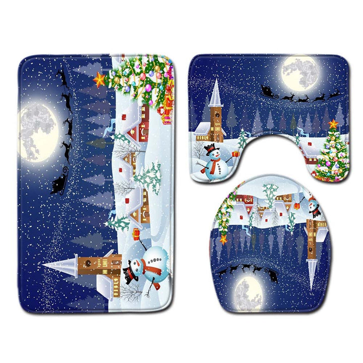 Christmas-Themed Bathroom Mat Set