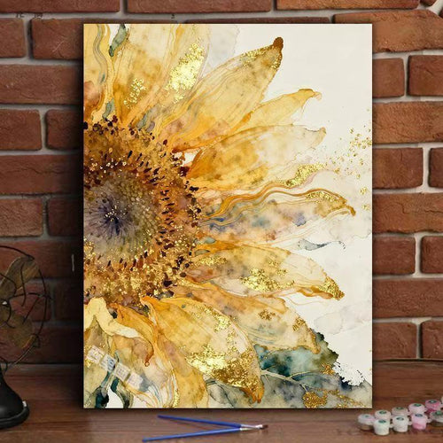 Elegant Sunflower Watercolor Canvas Art Bowlift
