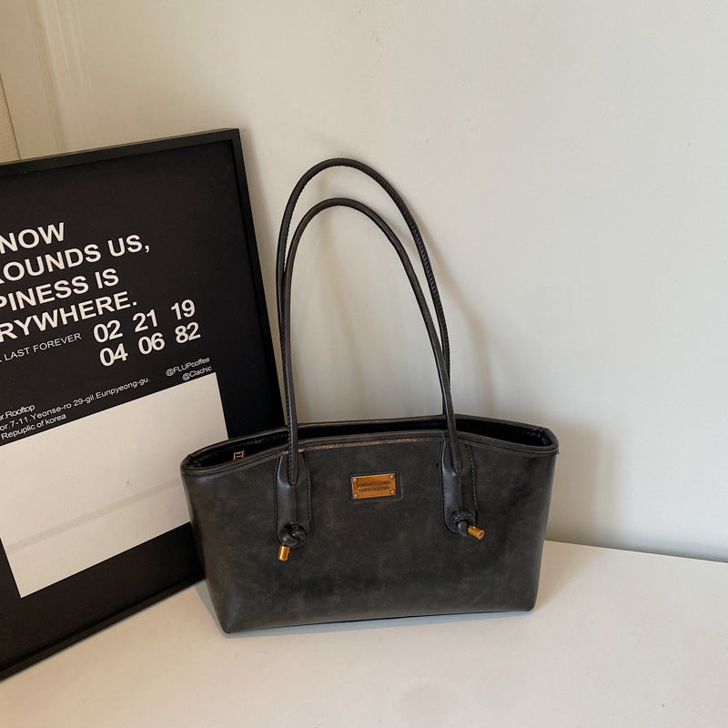 Classic Structured Leather Tote Bag Bowlift