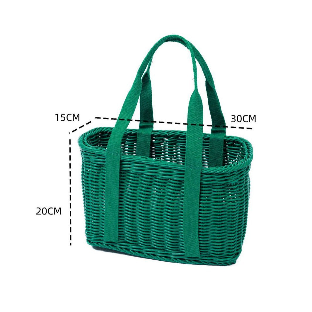 Stylish Woven Basket Bag Bowlift