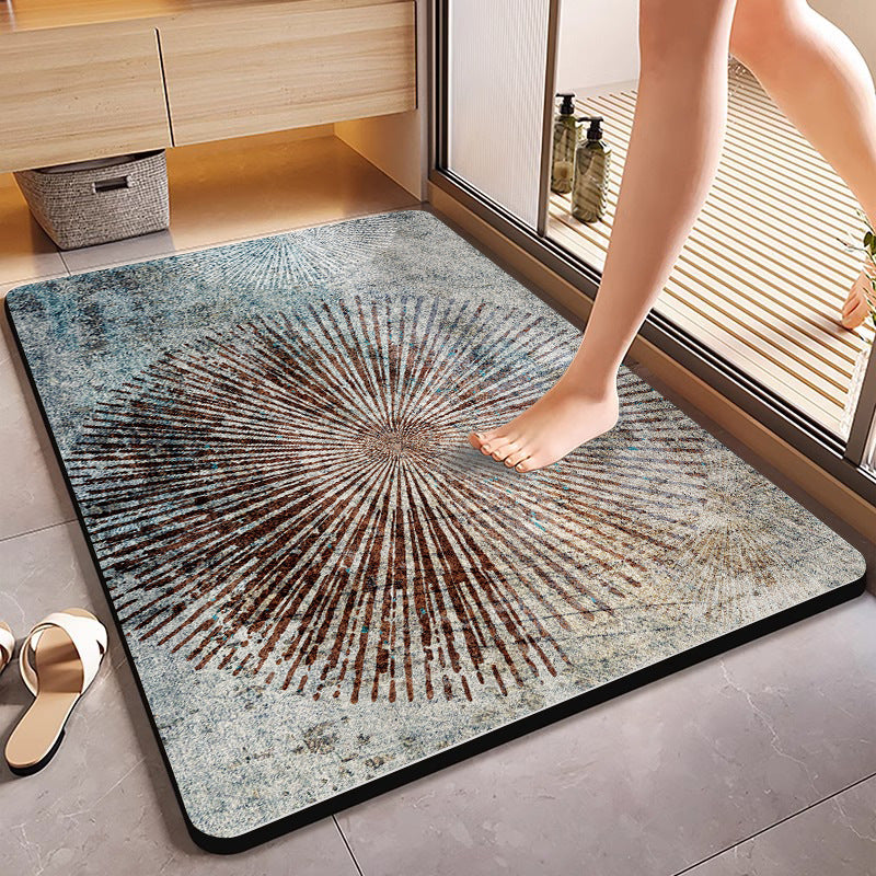 Textured Geometric Bath Mat Bowlift