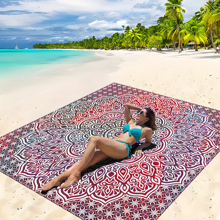 Mandala Design Beach Mat Bowlift