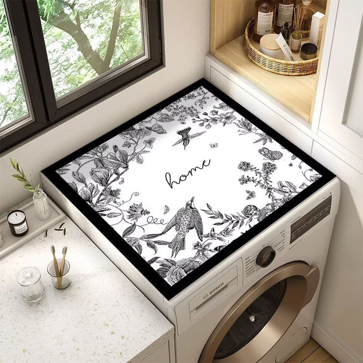 Decorative Floral Laundry Room Counter Mat Bowlift