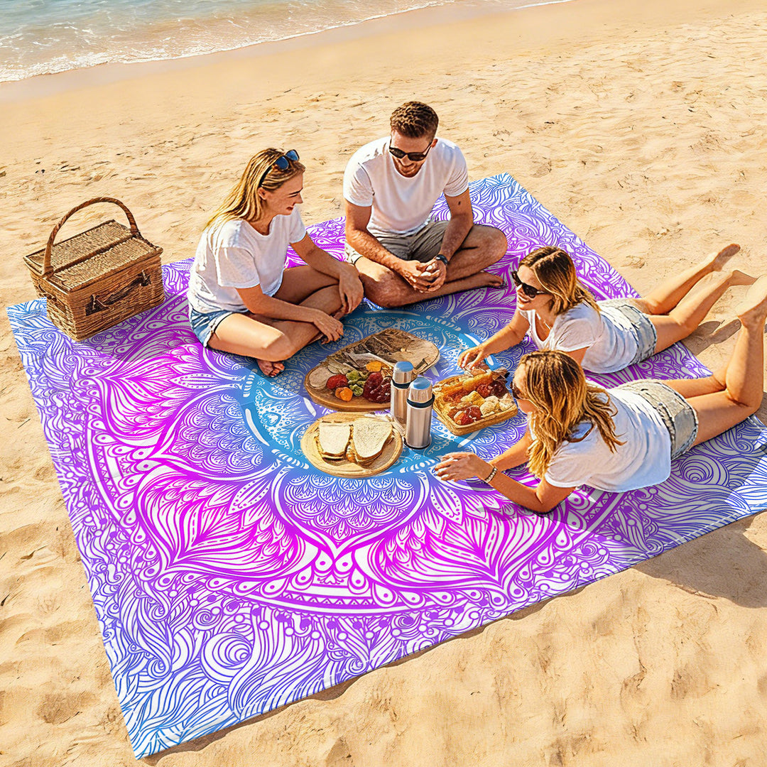 Mandala Design Beach Mat Bowlift