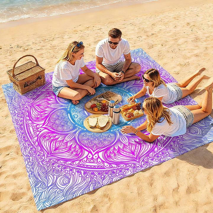Mandala Design Beach Mat Bowlift