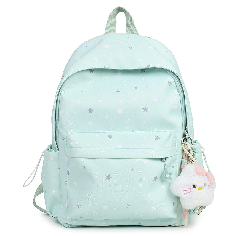 Starry Patterned Plush Backpack Bowlift