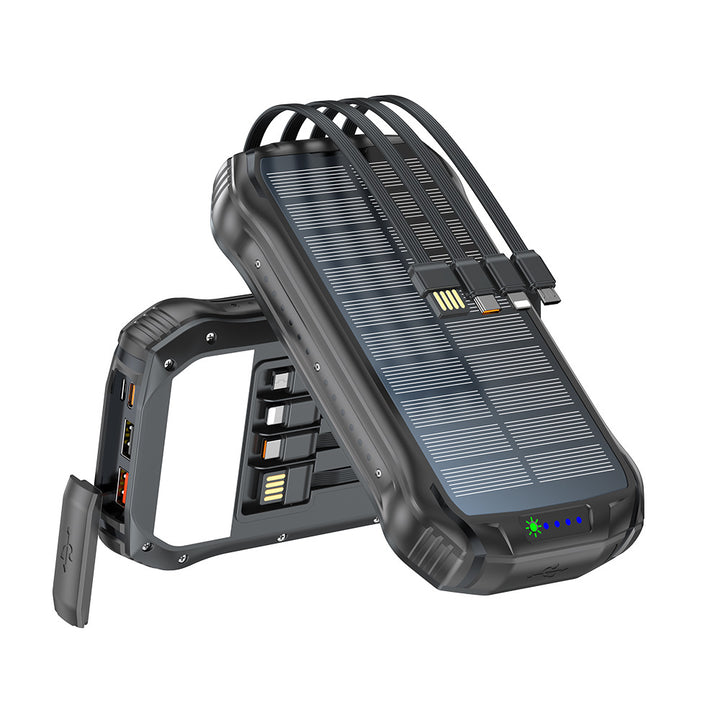 Robust solar power bank with fast charging function and integrated LED lamp Bowlift