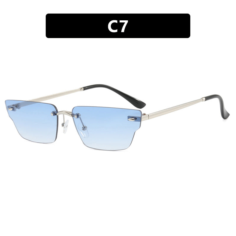 Women's geometric sunglasses with delicate frame and transparent lenses Bowlift