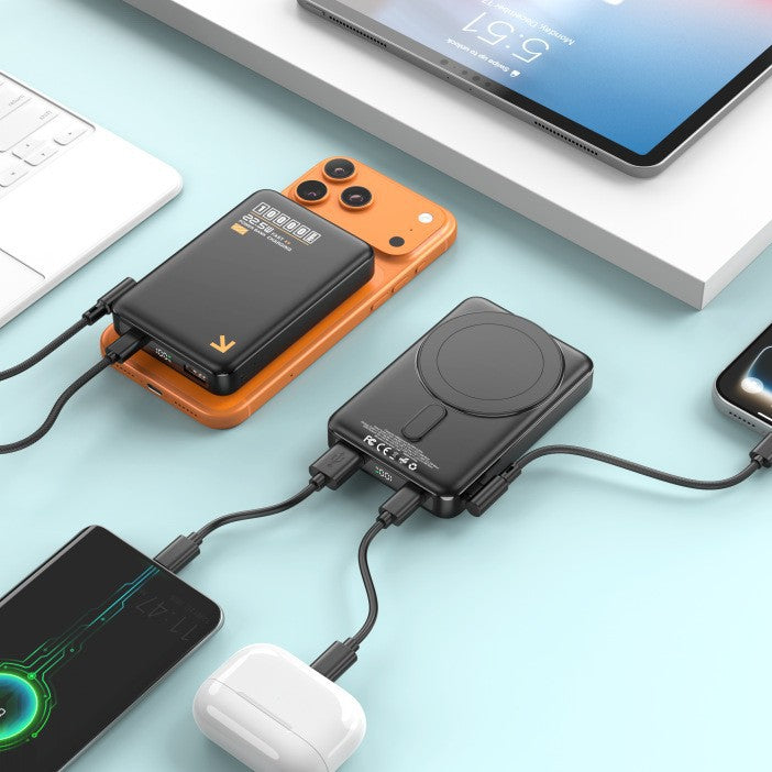 Portable power bank with inductive fast charging function and LED display Bowlift