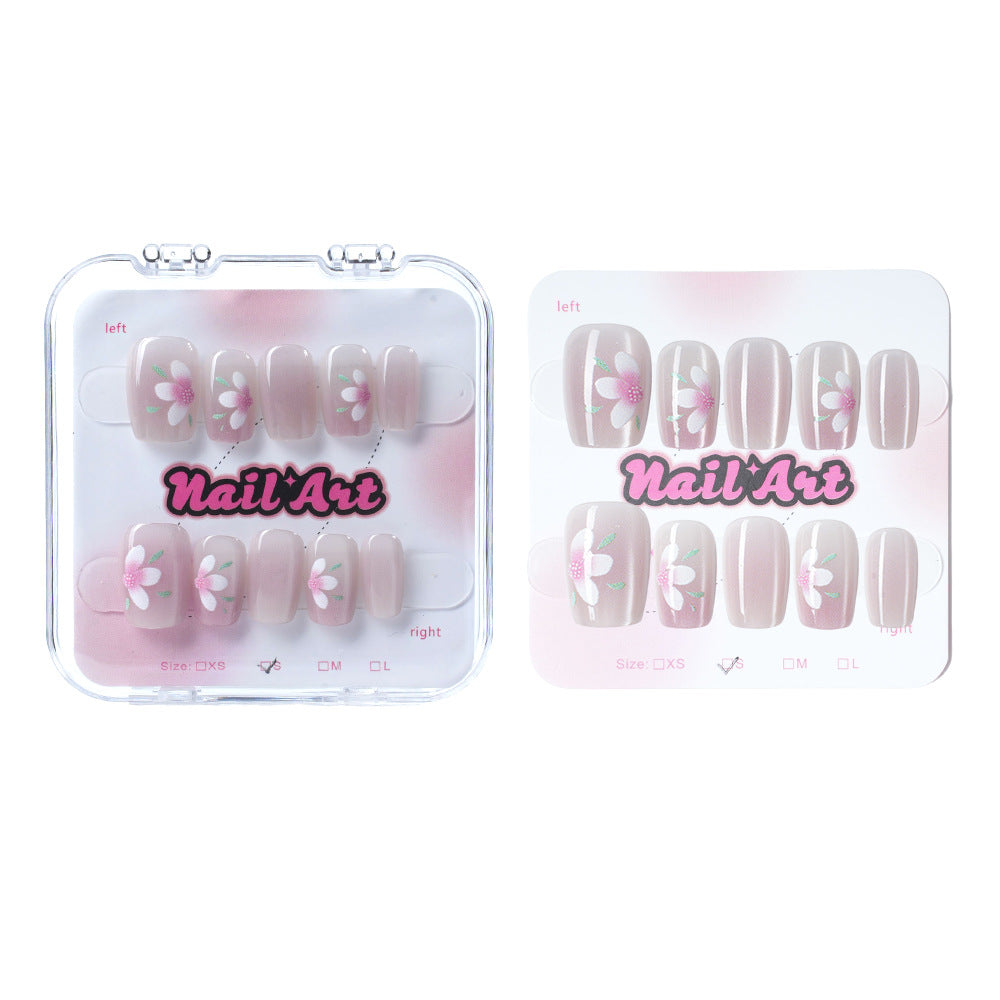 Decorative Floral Press-On Nail Set Bowlift