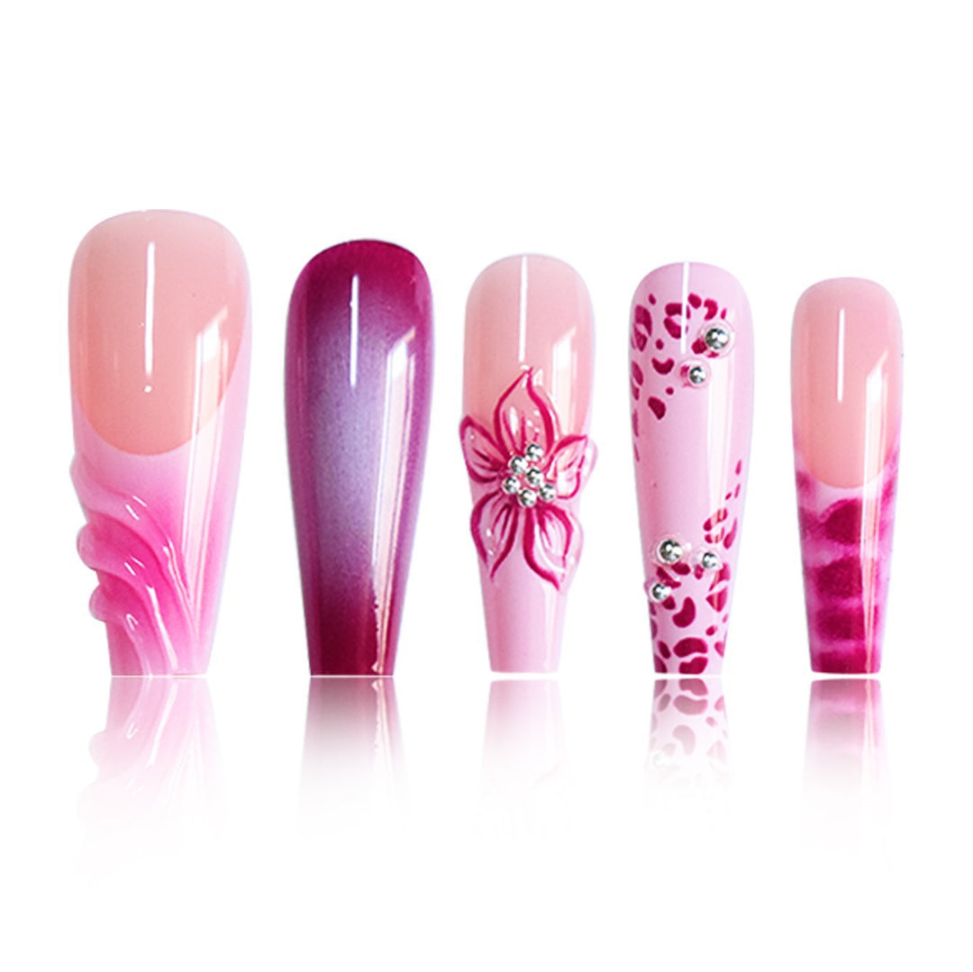 Floral 3D Decorative Press-On Nail Extensions Bowlift