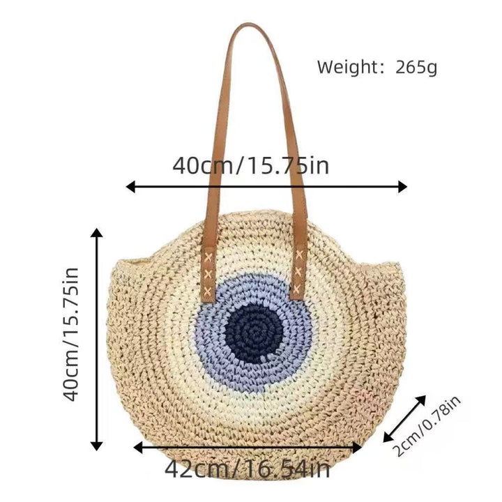 Handcrafted straw bag with eye-catching gradient Bowlift