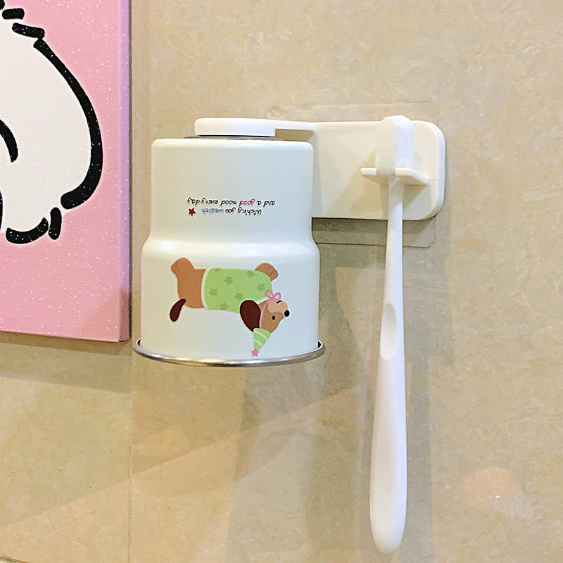 Wall-mounted toothbrush holder with playful animal design Bowlift