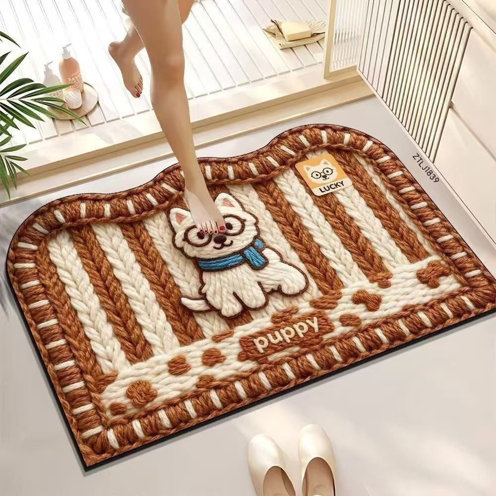 Cute Zebra-Themed Decorative Floor Mat Bowlift
